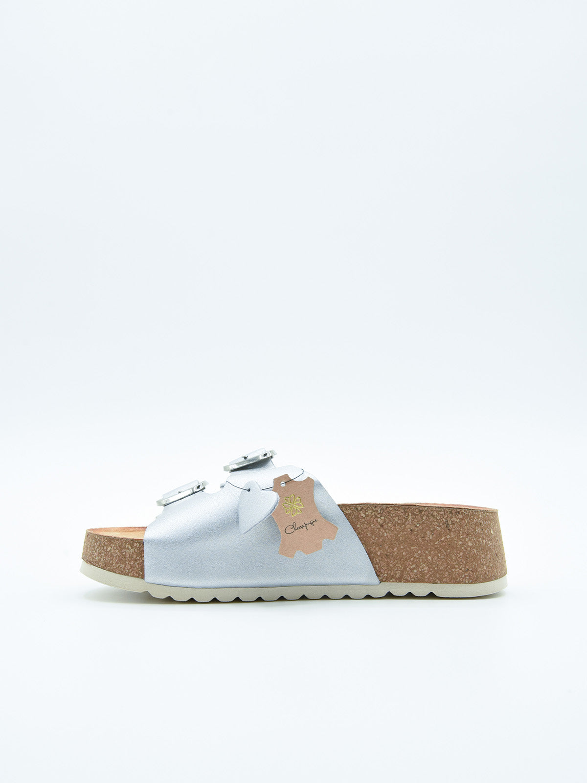Sandalias Plata Piel