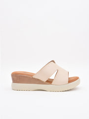 Sandalias cuña beige