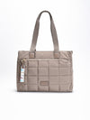 Bolso shopper acolchado taupe