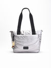 Bolso shopper plateado acolchado