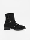 BOTINES  NEGROS DE SERRAJE CON TACHAS