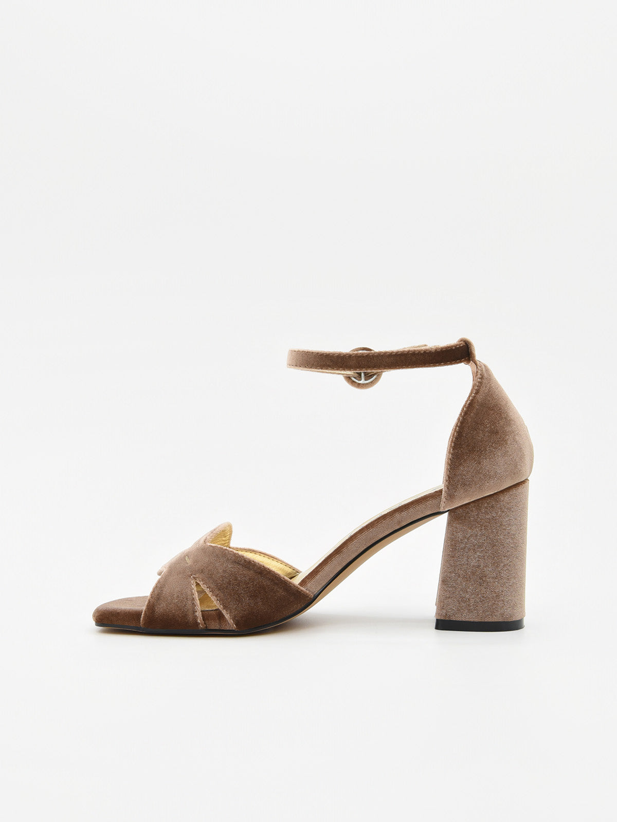 Sandalias Elegante de Terciopelo Taupe