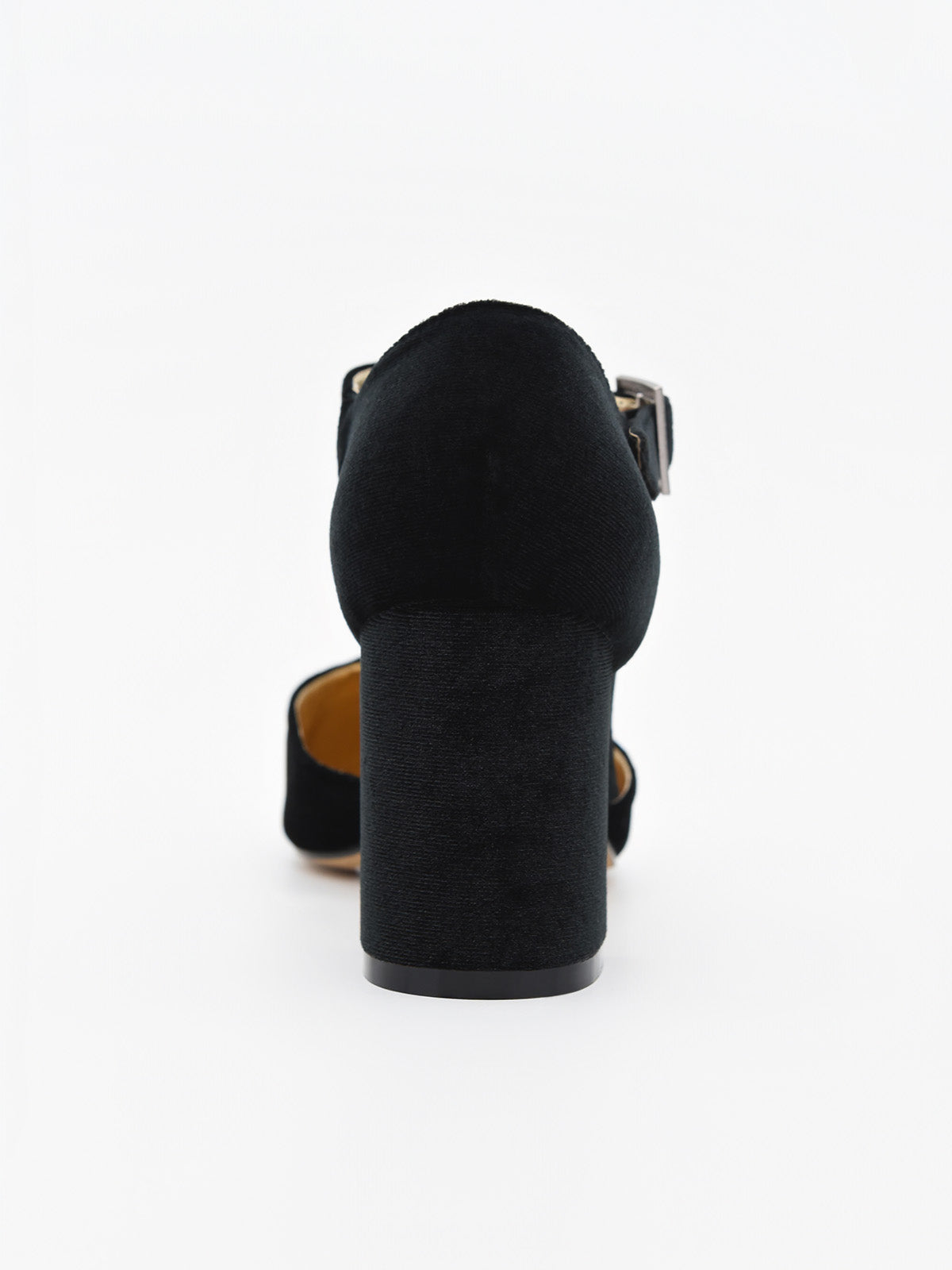 Zapatos de Terciopelo Negros con tira en el empeine