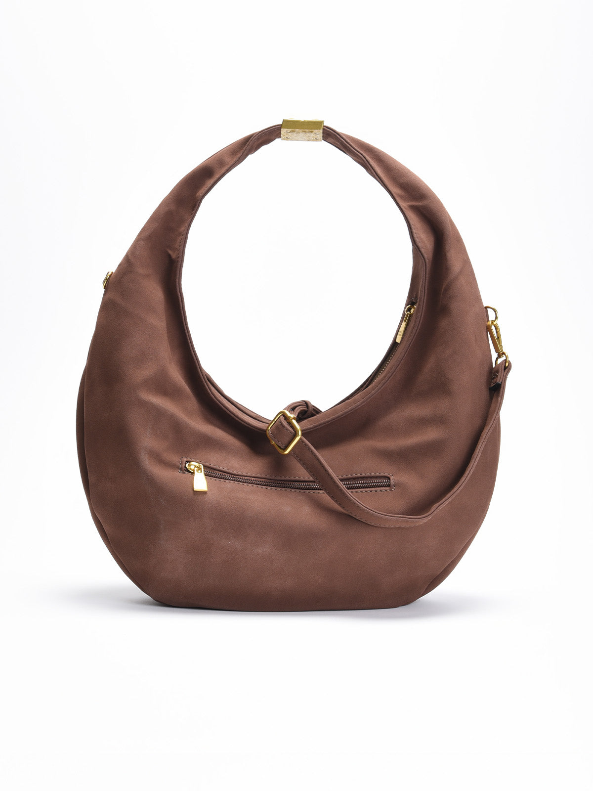 Bolso hobo marrón de ante sintético