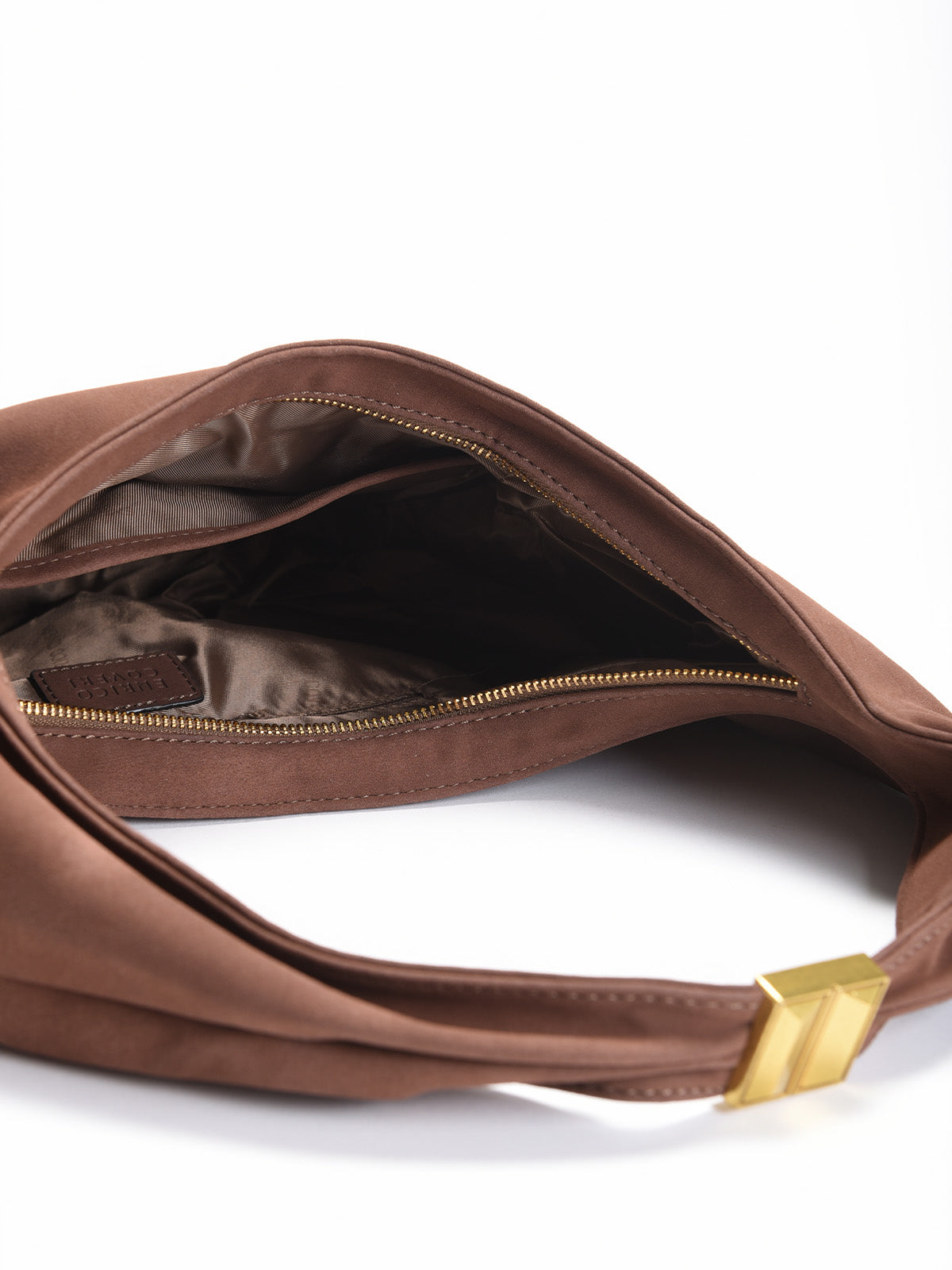 Bolso hobo marrón de ante sintético