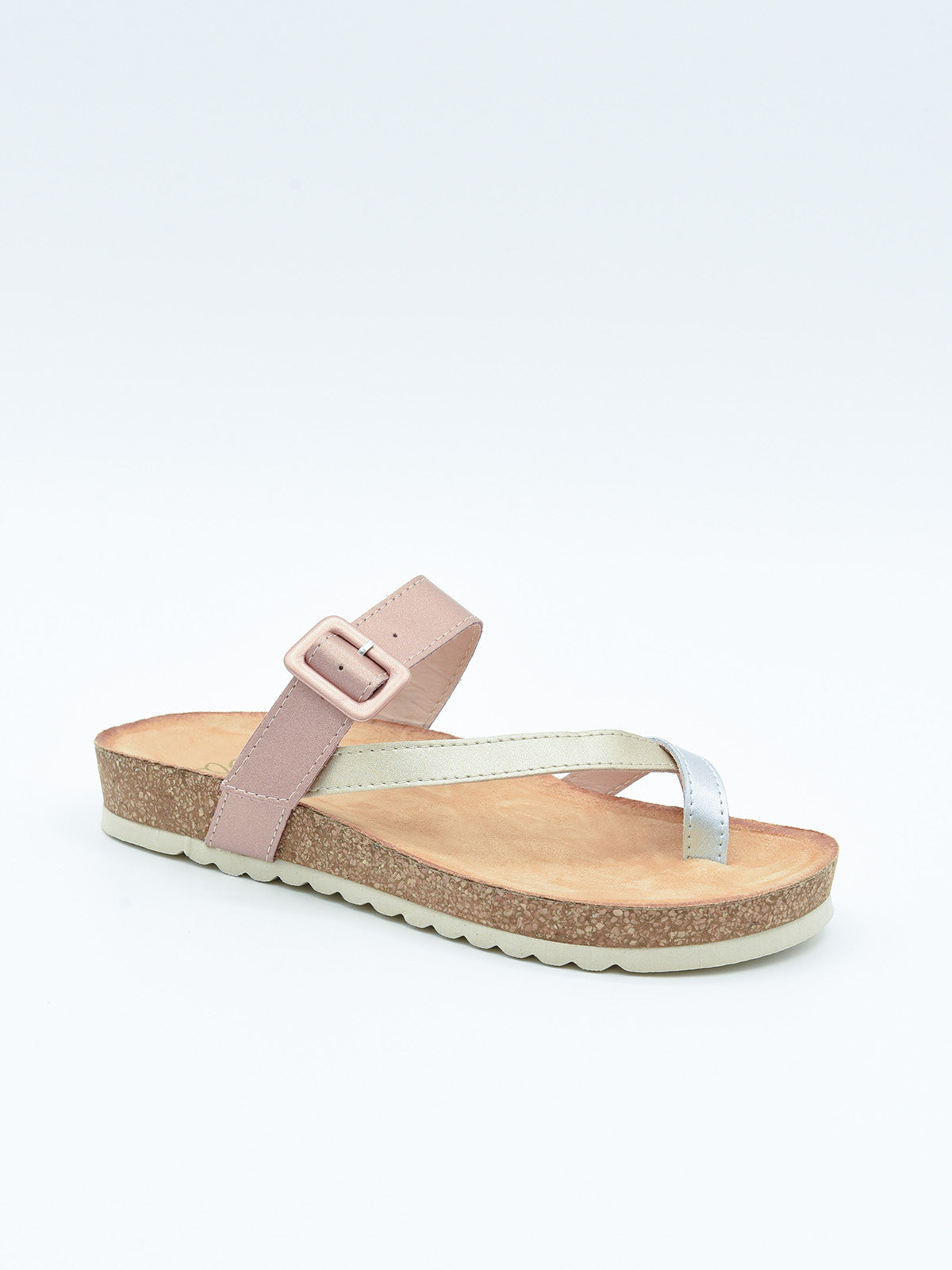 Sandalia cuero multicolor