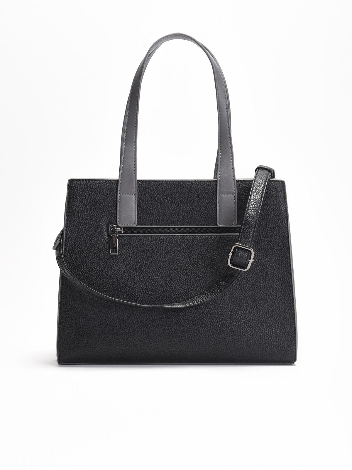 Bolso de mano negro grande