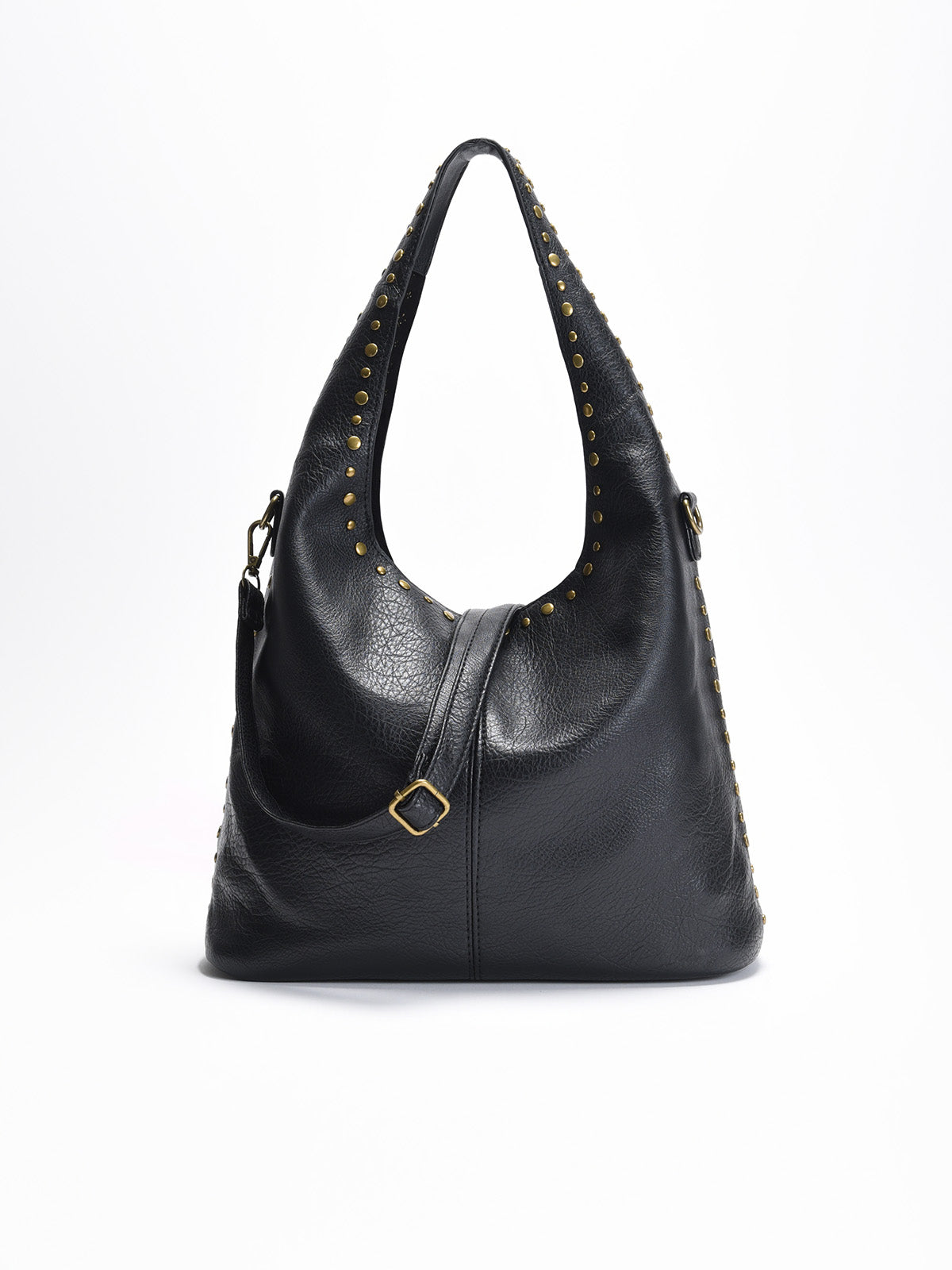 Bolso shopper negro con tachuelas