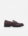 MOCASINES DE PIEL BURDEOS PARA MUJER