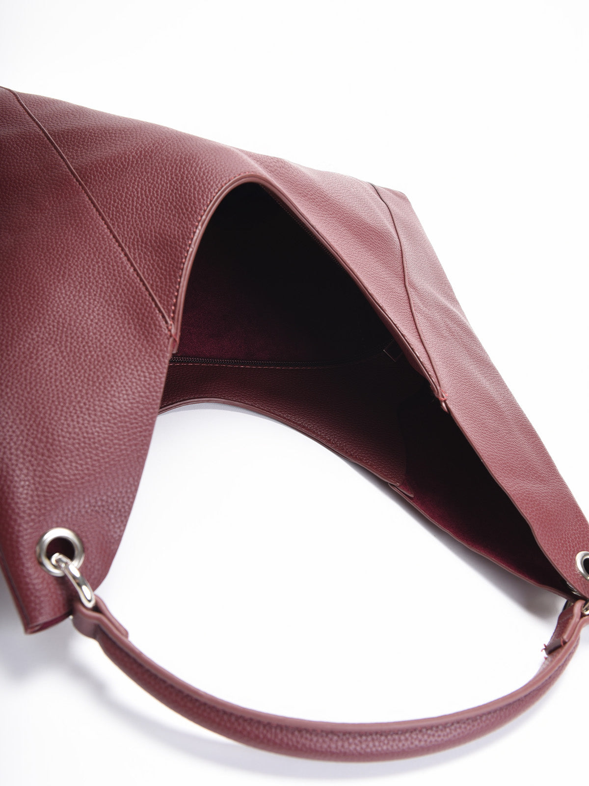 Bolso hobo burdeos mujer con neceser interior