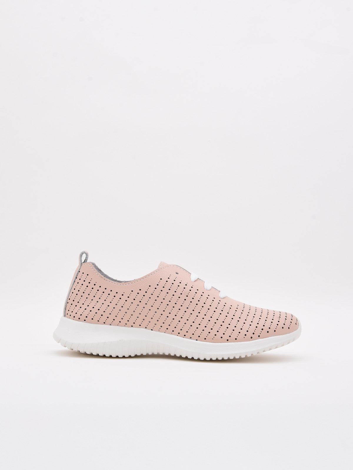 Zapatillas rosa claro cómodas, transpirables y con diseño moderno y ligero.